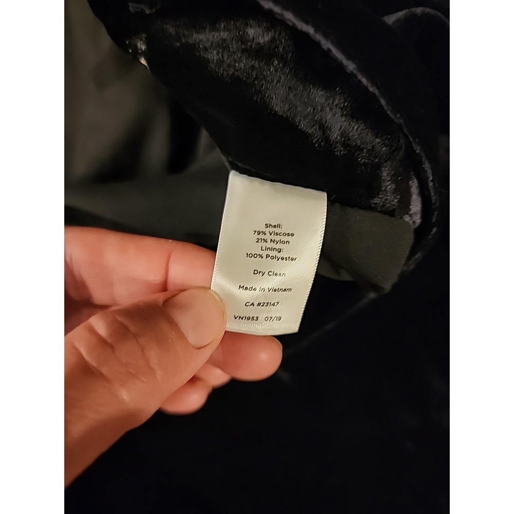 Talbots velvet pants black stretch Side Zip Wide Leg Size 14 - Picture 5 of 10